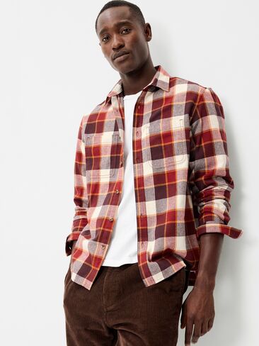 Old Navy Relaxed Long-Sleeve Flannel Pocket Shirt - Emberglow in Saudi Arabia