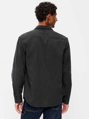 Old Navy Relaxed Long-Sleeve Flannel Pocket Shirt - Black Jack in Kuwait