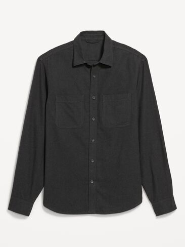 Old Navy Relaxed Long-Sleeve Flannel Pocket Shirt - Black Jack in Kuwait