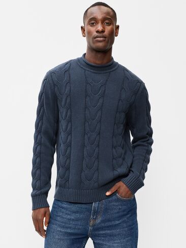 Old Navy Loose Cable-Knit Sweater - Dusk Navy in Kuwait