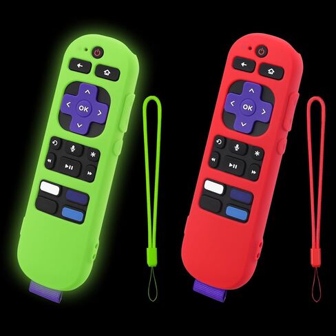 2-Pack Remote Cover for Roku Voice & TV Remote Control, Glow Green + Blue in Kuwait