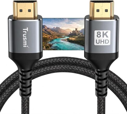 UHD 2.1 Cable 16ft, 8K@60Hz 4K@120Hz High Speed UHD Cord, Braided Ultra HD Cable for TV, Monitor, PS5, Xbox Series X, Projector, EARC in Saudi Arabia