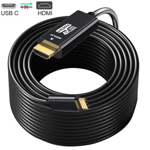 USB C to HDMI Cable 50FT 4K60HZ,Thunderbolt 3/4 to HDMI Cable Compatible with Galaxy S22 /S20, MacBook Pro/Air 2020, iPad Pro 2021/2020, Surface Book 2, XPS 15,iphone15 pro and iphone15pro max in Kuwait