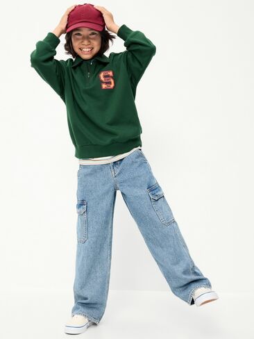 Old Navy Super Baggy Cargo Jeans for Boys - Light Wash in Kuwait