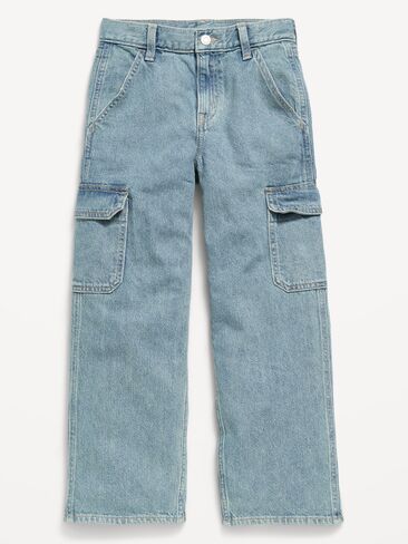Old Navy Super Baggy Cargo Jeans for Boys - Light Wash in Kuwait