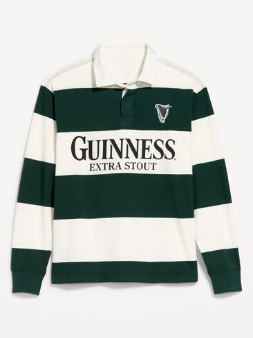 Old Navy Guinness® Striped Rugby Polo - Forest Canopy in Kuwait