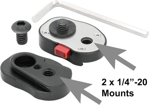 Set of 5 GyroVu Professional 1/4" Mini Quick Release Plate System with Self Locking Mechanism for any Tripod, Articulated Arm Mount (4 lb weight capacity) in Kuwait