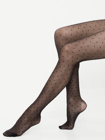Old Navy Textured Tights for Women - Black Dots in Kuwait