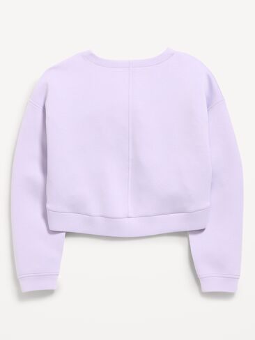Old Navy Bounce Fleece Twist-Front Sweatshirt for Girls - Dusky Lavender in Kuwait