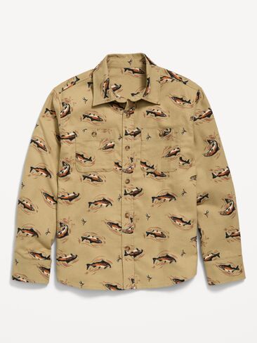 Old Navy Long-Sleeve Flannel Shirt for Boys - School Fish in Kuwait