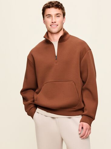 Old Navy Bounce Fleece Oversized Half-Zip Pullover Sweatshirt - Horse Chestnut in Kuwait