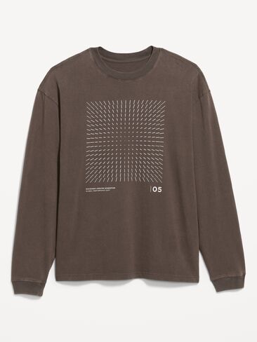 Old Navy Lived-In Pro Long-Sleeve Graphic T-Shirt - Glacial Stone in Kuwait
