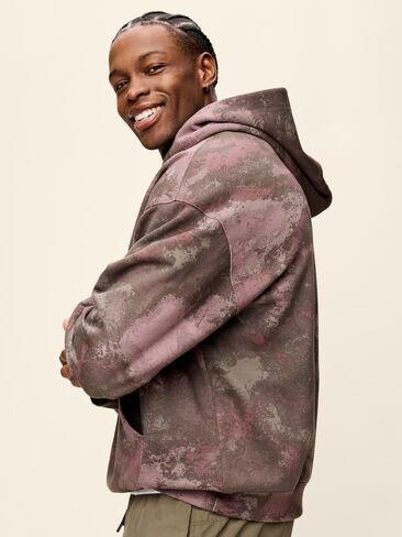 Old Navy Lived-In Pro Hoodie - Purple Print in Kuwait