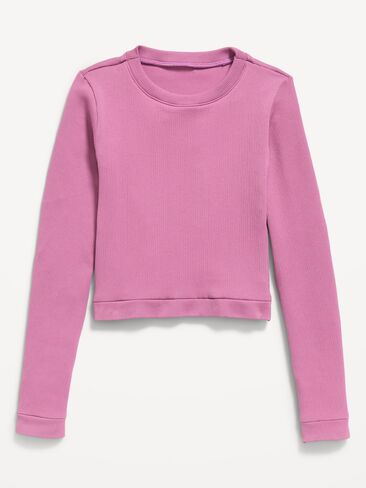 Old Navy Fitted Long-Sleeve Seamless Ribbed Performance Top for Girls - Rosewash in Kuwait