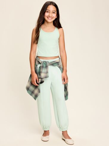 Old Navy High-Waisted Bounce Fleece Jogger Sweatpants for Girls - Soft Aloe in Kuwait
