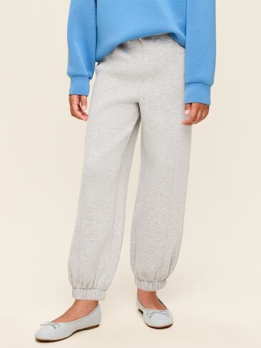 Old Navy High-Waisted Bounce Fleece Jogger Sweatpants for Girls - Light Heather Gray in Kuwait