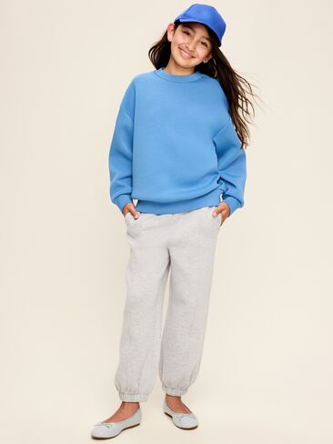 Old Navy High-Waisted Bounce Fleece Jogger Sweatpants for Girls - Light Heather Gray in Kuwait