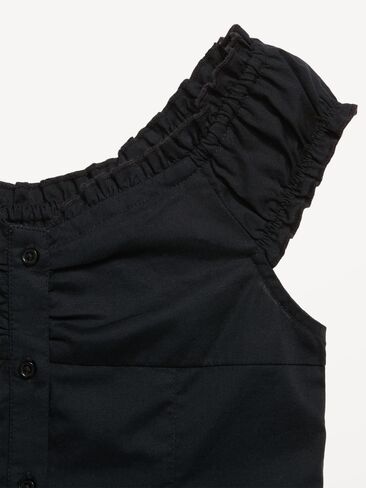 Old Navy Short-Sleeve Fit and Flare Button-Front Dress for Girls - Black Jack in Kuwait