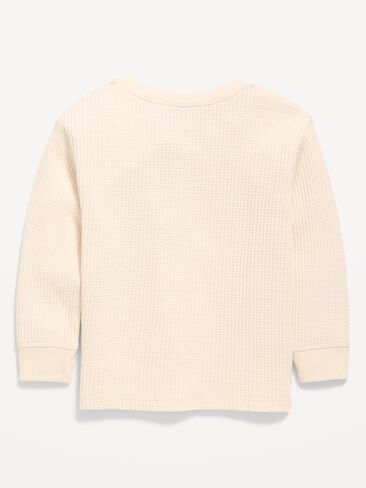 Old Navy Long-Sleeve Waffle Knit Henley T-Shirt for Toddler Boys - Howlite in Kuwait