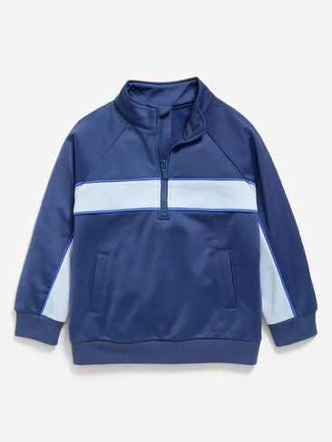 Old Navy Oversized Color-Blocked Quarter-Zip Pullover for Toddler Boys - Pacific Blue in Kuwait