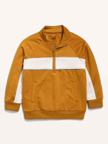 Old Navy Oversized Color-Blocked Quarter-Zip Pullover for Toddler Boys - Baltic Amber in Saudi Arabia