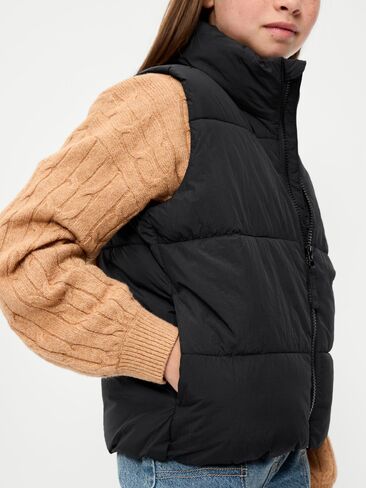 Old Navy Water-Resistant Quilted Puffer Vest for Girls - Black Jack in Saudi Arabia