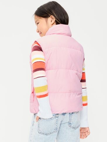 Old Navy Water-Resistant Quilted Puffer Vest for Girls - Pink Pirouette in Saudi Arabia