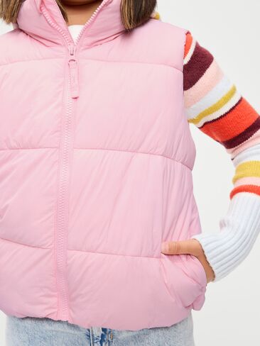 Old Navy Water-Resistant Quilted Puffer Vest for Girls - Pink Pirouette in Saudi Arabia