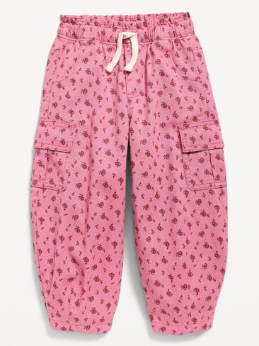 Old Navy Pull-On Barrel-Leg Cargo Pants for Toddler Girls - Pink Ditsy Floral in Saudi Arabia