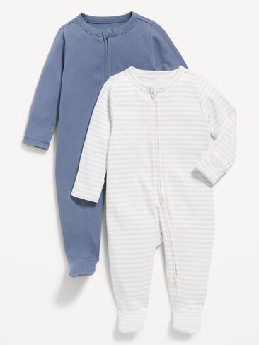 Old Navy 2-Way-Zip Sleep & Play Footed One-Piece 2-Pack for Baby - Night Cloud in Saudi Arabia