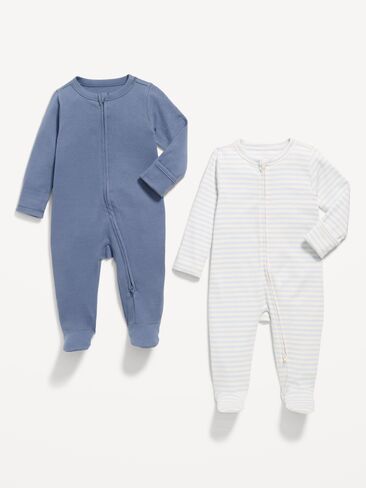 Old Navy 2-Way-Zip Sleep & Play Footed One-Piece 2-Pack for Baby - Night Cloud in Saudi Arabia