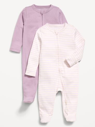 Old Navy 2-Way-Zip Sleep & Play Footed One-Piece 2-Pack for Baby - Lilac Ice in Saudi Arabia