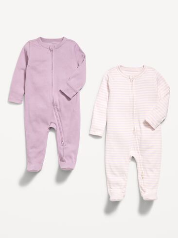 Old Navy 2-Way-Zip Sleep & Play Footed One-Piece 2-Pack for Baby - Lilac Ice in Saudi Arabia
