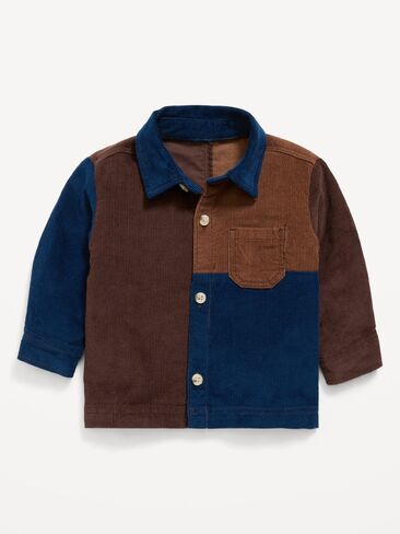 Old Navy Long-Sleeve Corduroy Color-Block Shirt for Baby - Multi Colorblock in Kuwait