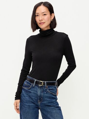 Old Navy Slim-Fit Ribbed Turtleneck - Black Jack in Kuwait