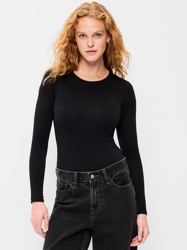 Old Navy Long-Sleeve Crew-Neck Bodysuit - Black Jack in Kuwait