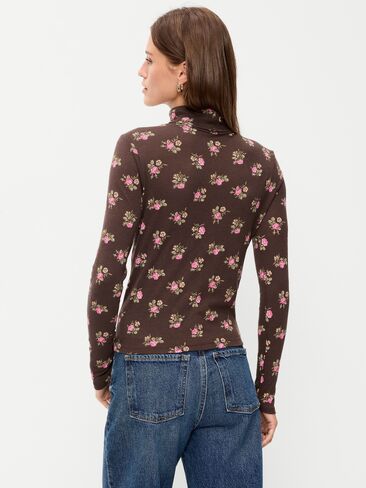 Old Navy Slim-Fit Printed Turtleneck - Black Floral in Kuwait