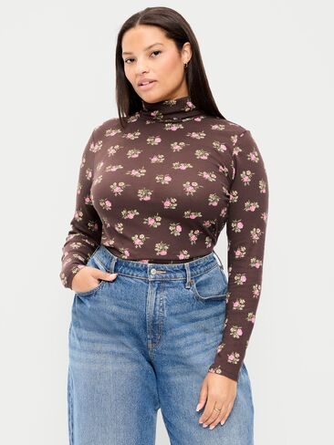 Old Navy Slim-Fit Printed Turtleneck - Black Floral in Kuwait
