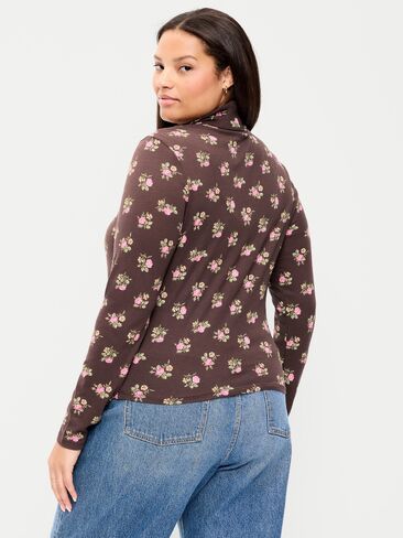 Old Navy Slim-Fit Printed Turtleneck - Black Floral in Kuwait