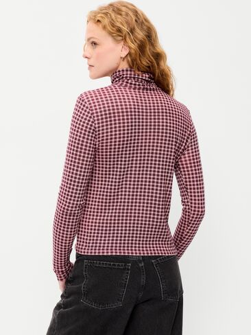 Old Navy Slim-Fit Printed Turtleneck - Red Gingham in Kuwait