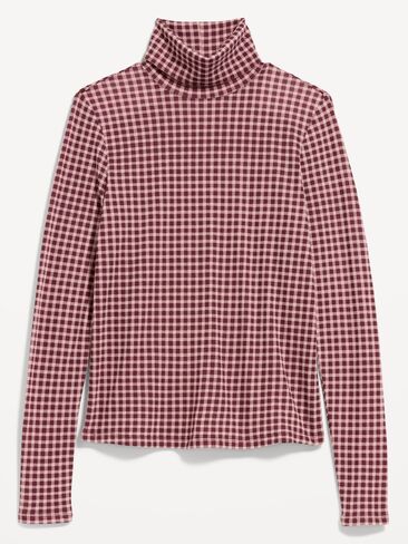 Old Navy Slim-Fit Printed Turtleneck - Red Gingham in Kuwait