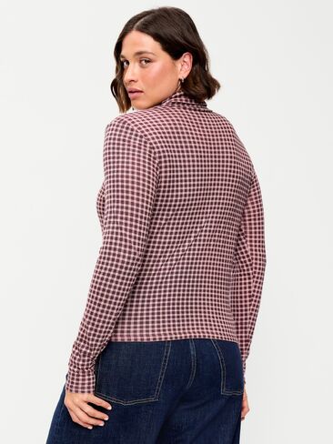 Old Navy Slim-Fit Printed Turtleneck - Red Gingham in Kuwait