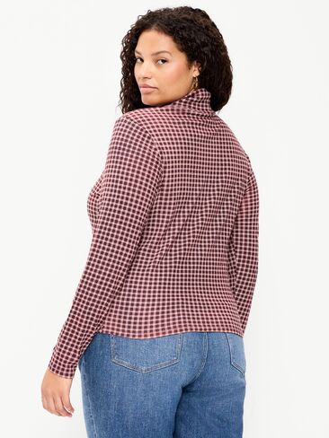 Old Navy Slim-Fit Printed Turtleneck - Red Gingham in Kuwait