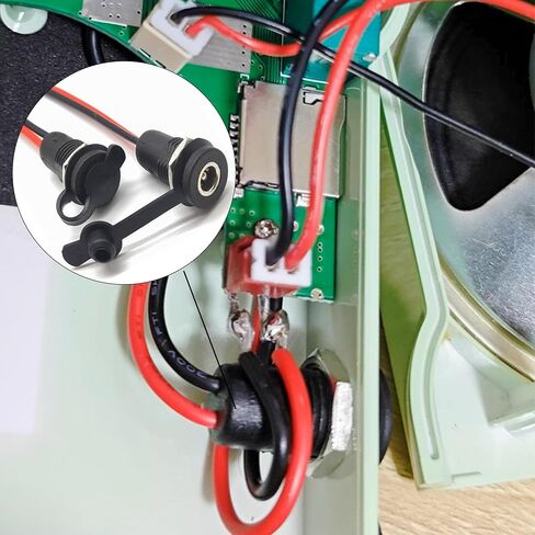 8Pack 5.5mm x 2.1MM Female DC Power Jack Socket Threaded Panel Mount Barrel Connector Adapter with 5.9 Inch Pre-soldered Wires and Dustproof Cover Cap Gytovvvz in Kuwait