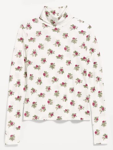 Old Navy Slim-Fit Printed Turtleneck - White Floral in Kuwait