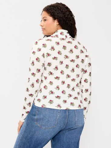 Old Navy Slim-Fit Printed Turtleneck - White Floral in Kuwait