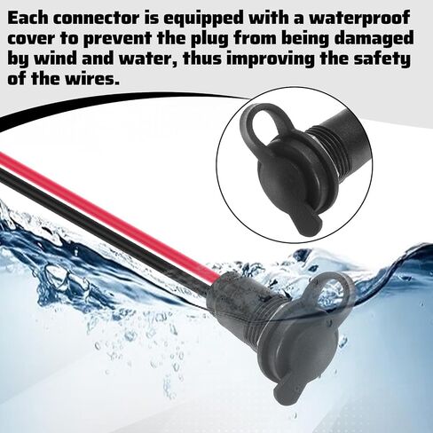 6 Pcs 10A DC-099 Power Jack Cord Socket, 5.5x2.5mm Barrel Connector Threaded Female Mount Connector Adapter with 5.9 Inch Long 18AWG Pre-soldered Wires and Waterproof Cover in Kuwait