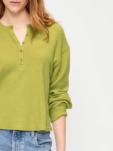 Old Navy Long-Sleeve Crew-Neck Henley T-Shirt - Wasabi in Kuwait
