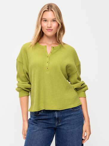 Old Navy Long-Sleeve Crew-Neck Henley T-Shirt - Wasabi in Kuwait