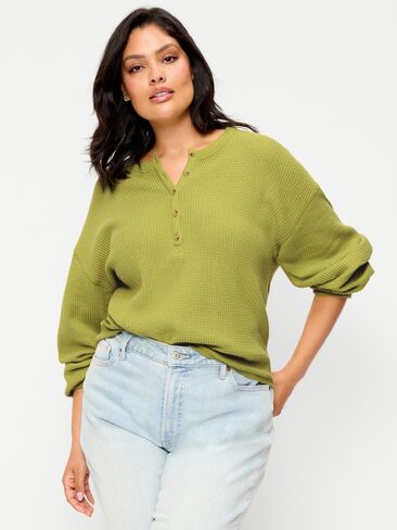 Old Navy Long-Sleeve Crew-Neck Henley T-Shirt - Wasabi in Kuwait